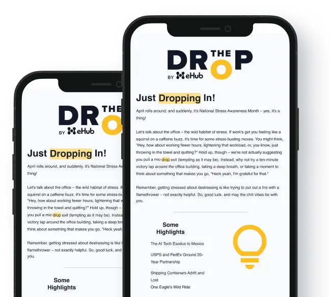 The Drop Newsletter promotional graphic